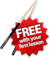 free drumsticks with your first lesson